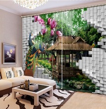 3d Curtains Blackout for Living Room Kids Bedroom Fabric brick curtain peacock curtains 2024 - buy cheap