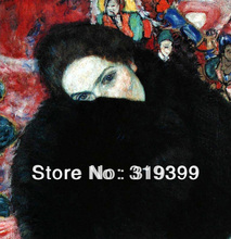 Gustav Klimt  Oil Painting reproduction on Linen Canvas,klimt-dame-mit-muff-1916,Free DHL shipping ,handmade,Museum Quality 2024 - buy cheap