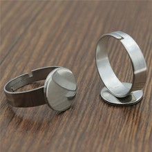 10pcs 12mm Round Flat Base Stainless Steel Material Adjustable Ring Settings Base For Jewelry Making 2024 - buy cheap