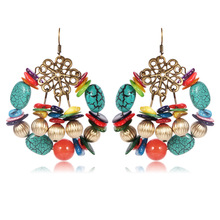 HC Fashion 9 Color Nature Stone Gem Round Bohemian Earring Trendy Statement Ethnic Jewelry Women Vintage Drop Earrings Brincos F 2024 - buy cheap