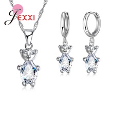 925 100% Sterling Silver Cubic Zirconia Lovely Bear Shape Jewelry Sets For Beautiful Women Girls Wedding Gifts Hot Selling 2024 - buy cheap