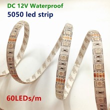 200M/lot,60LEDS/M DC12V,5M/Roll SMD5050 led RGB strip light  waterproof IP65 2024 - buy cheap