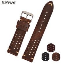 BEAFIRY Hole Design Genuine Leather Watch Strap 18mm 20mm 22mm Replacement Watch Band for Men Women Wristwatches Belt 2024 - buy cheap