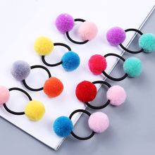 Lazos para el pelo con pompón para niña, banda elástica con doble Pompón, cuerdas para el pelo, accesorios para el cabello, 1 ud., novedad 2024 - compra barato