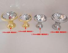 28&33mm glass Diamond Crystal Glass Alloy Door Drawer Cabinet Wardrobe Pull Handle Knobs Drop Shipping Wholesale 2024 - buy cheap
