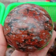 DHXYZB-esfera de cuarzo de jade rojo de Brasil natural, 50-65mm, meditación, reiki, cristales curativos, piedras minerales, decoración artesanal para el hogar 2024 - compra barato