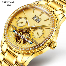 Switzerland business gold watch men Automatic Luminous clock men Tourbillon waterproof Mechanical watches top brand relogio NEW 2024 - buy cheap