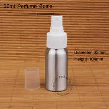 Promotion 10pcs/Lot 30ml Aluminum Perfume Bottle Women Cosmetic Small 1/2OZ Pot Spray Cap Container Atomizer White Lid Packaging 2024 - buy cheap