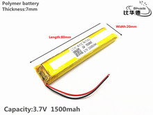1pcs/lot Good Qulity 3.7V,1500mAH,702080 Polymer lithium ion / Li-ion battery for TOY,POWER BANK,GPS,mp3,mp4 2024 - buy cheap