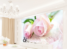 Обои на заказ с цветочным рисунком, Романтические Розовые фотообои для гостиной, спальни, телевизора, водонепроницаемые обои 2024 - купить недорого