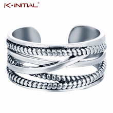 Kinitial Retro Cross Ring For Women Wedding Engagement Rings Toe Ring Fashion Twisted Cuban Chain Fish Leaf Ring Bague Femme 2024 - buy cheap