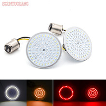 Luces intermitentes LED para motocicleta, inserciones de estilo bala de 2 pulgadas, 1157, 50MM, luz de giro ámbar/rojo, para har-ley, 2 uds. 2024 - compra barato