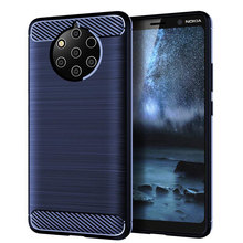 For Nokia 9 PureView Case Soft Bumper Silicone Carbon Fiber Phone Cover for Nokia 9 PureView Protective Back Cover 5.9 inch 2024 - buy cheap