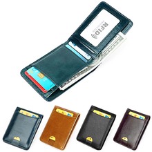 RFID Genuine Leather Credit Card Holder Card Holder Vintage Wallet Cow Leather Antitheft Rfid Blocking Wallet Pass Port Holder 2024 - buy cheap