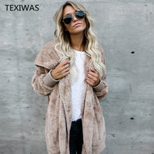 TEXIWAS Winter Hooded Top Thick Warm Cardigan Two Side Wear Outwear Fur Faux Fur coat Women Cashmere Faux Lambswool Fur Coat 2024 - buy cheap