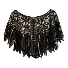 Women 1920s Flapper Embroidery Shawl Cover Up Gatsby Party Beaded Sequin Capelet 2024 - buy cheap