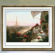 Embroidery Package Best Quality  Cross Stitch Kits Unopen New Luxurious Europe Style Gazebo Terrace Eiffel Tower in Paris 2024 - buy cheap