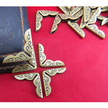 Hot Sale-100PCs Antique Bronze Book Scrapbooking Albums Menus Folders Corner Protectors Flower Pattern #69988 2024 - buy cheap