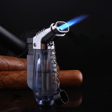 Double Tube Turbo Lighter Visible gas Lighter Spray Gun Lighter Blue Flame Butane Cigarettes Lighters Smoking Accessories 2024 - buy cheap