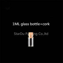 Free shipping 1000pcs/Lot 1ML Clear Glass Bottle with Wood Cork, Cork bottle,Sample vial,small Glass Vials 2024 - buy cheap