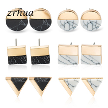 ZRHUA New Fashion Jewelry Ethnic Style Gold Colors Geometric Stud Earrings Best Gifts for Women Girls Birthday Party Accessories 2024 - buy cheap