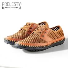 Prelesty Summer Dress Hollow Out Men Sandals Breathable Upper Lace up Comfortable Quality Brand Causal Walking Shoes Green Shoes 2024 - buy cheap