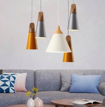 Lámpara colgante moderna de Arte de madera de aluminio Simple, lámpara colgante para sala de estar, comedor, Bar, lámpara colgante, iluminación interior 2024 - compra barato