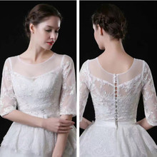 Simple Elegant Lace Wedding Jackets Lace Applique Bridal Boleros Cover up Half Sleeves Custom Size S M L XL XXL Jacket 2024 - buy cheap
