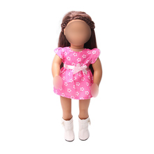 Nova boneca rosa vestido caber 18 polegada menina boneca e 43 cm bebê bonecas acessórios de roupas ts50 2024 - compre barato