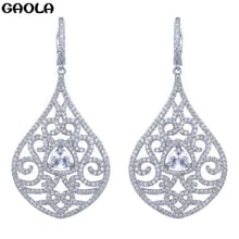 GAOLA New Cubic Zirconia Micro Paved Luxury Water Drop Dangle Earrings for Women Sexy Dinner Jewelry Accessories GLE4644 2024 - buy cheap