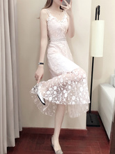 Lace Sexy Dresses Tenes Girls Summer 2019 New Fresh Popular Summer Fairy Sweet Spaghetti Strap Fashion Temperament Dress 2024 - buy cheap