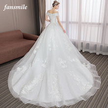 Женское бальное платье Fansmile, с длинным шлейфом, для свадьбы, 2020, большие размеры, FSM-599T 2024 - купить недорого
