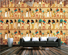 beibehang Custom wallpaper HD Egypt relief mural mythical character personality restaurant nostalgic retro background wall 2024 - buy cheap