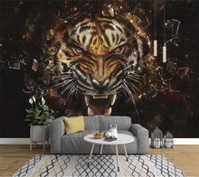 Beibehand-papel de parede 3d pintado à mão, pintura a óleo, tigre, mural de tv, parede de fundo, sala de estar, quarto 2024 - compre barato