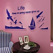 New arrival Seagull sailing boat sofa wall stickers Cartoon Children room Acrylic 3d wall stickers Home DIY decor 2024 - buy cheap