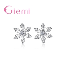 Top Quality 925 Sterling Silver Flowers Stud Earrings Super Shining Hard Cubic Zirconia Jewelry Crystal For Women Female 2024 - buy cheap