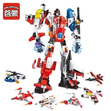 Brinquedo robô iluminado mecha, helicóptero de brinquedo, modelo de blocos de construção, conjuntos de blocos de brinquedo educacional para crianças 2024 - compre barato