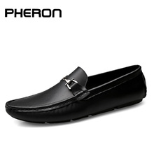 Italian Mens Shoes Casual Brands Slip On Formal Luxury Shoes Men Loafers Moccasins Genuine Leather Brown Driving Shoes 2024 - buy cheap