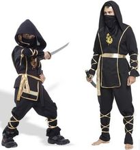 Черный костюм ниндзя, одежда ниндзя, костюмы на Хэллоуин для детей, черный костюм, костюм воина, Карнавальная одежда 2024 - купить недорого