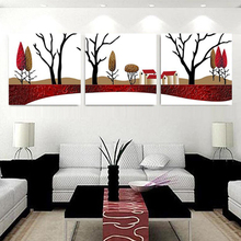 Quadros de pintura de tela sem moldura 3 quebra-cabeças, pintura abstrata e feliz na parede, arte de decoração de casa, quarto, 2016 2024 - compre barato