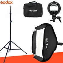 Godox Softbox de Flash Ajustável 60 cm * tipo Suporte de Montagem Kit com 2 60 cm + S m Estande Luz para o Flash Speedlite Estúdio Tiro 2024 - compre barato