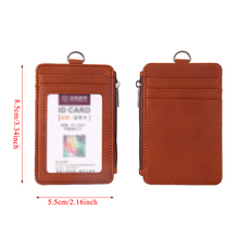 2021 Men Women Adults Kids Leather ID Badge Bus Cards Holder Small Casual Lanyard Credit Card Case Business Organizer Bag 2024 - buy cheap
