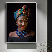 Black African Art Nude Woman Necklace Canvas Painting Posters and Print Scandinavian Style Wall Art Picture for Living Room 2024 - buy cheap