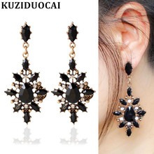 Kuziduocai New Fashion Jewelry Bohe Vintage Geometry Imitation Gem Droplet Stud Earrings For Women Gift Statement Brincos  A-100 2024 - buy cheap