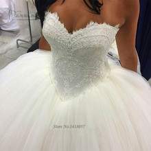 Vestido de Noiva Princesa Ball Gown Wedding Dresses Lace Pearls Wedding Gowns Floor Length Bride Dress Plus Size Matrimonio 2024 - buy cheap