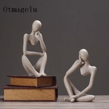 Resin Crafts Abstract Character Thinker Figurines Miniatures Ornament Vintage Living Room Desktop Home Decor Accessories Gifts 2024 - buy cheap