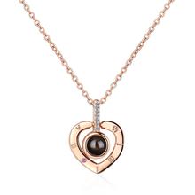 Collares colgantes de corazón de circón para mujer, de clavícula cadena corta, joyería SAN117, proyección, 100 2024 - compra barato