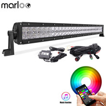 Marloo 5D 32 inch 180W RGB LED Light Bar 16 Million Colors App Bluetooth Control Offroad Truck RZR SUV 12V Car Lights 2024 - buy cheap