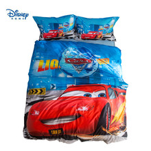 McQueen-Juego de cama de coches para niños, decoración de algodón para dormitorio, cubiertas de cama, sábanas, juegos de edredones de tamaño doble, azul y Queen 2024 - compra barato