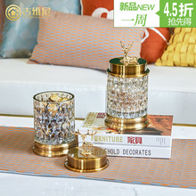 European, transparent crystal glass candy cans American storage tanks decorative utensils creative flowers living room orna 2024 - buy cheap